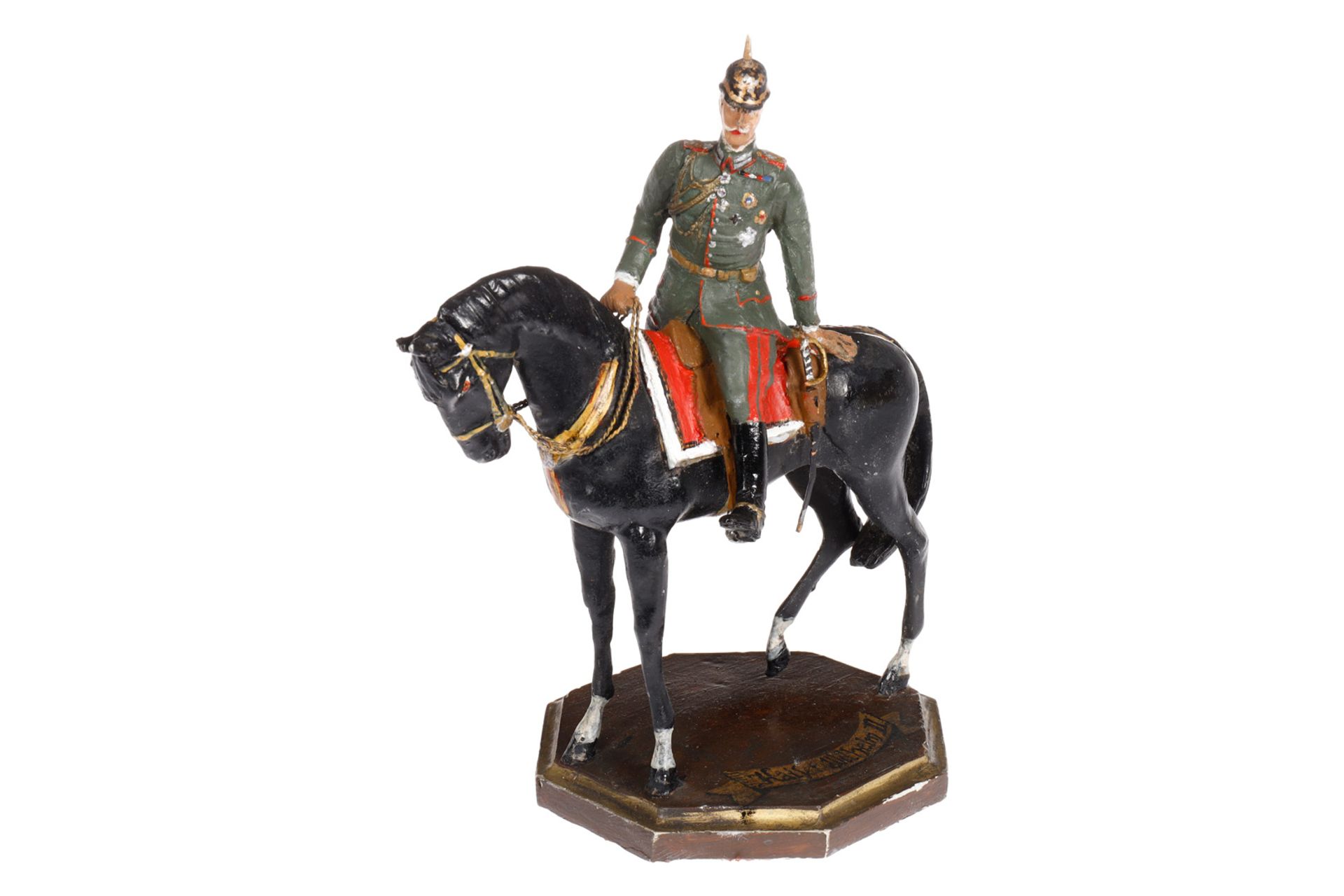 Guss-Figur, Kaiser Wilhem II zu Pferd, HL, H 19, Z 2