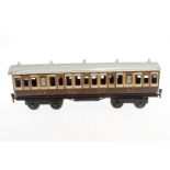 Märklin engl. Abteilwagen 2875 LNWR, Spur 1, CL, LS/RS, gealterter Lack, L 42, Z 3