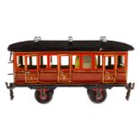 Märklin Abteilwagen 1856, Spur 1 uralt, HL, mit Inneneinrichtung, 6 AT, 6 imit. Lüfter, Dach tw