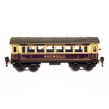 Märklin Rheingoldwagen 1758, Spur 0, CL, mit 4 AT, Beleuchtung und Gussrädern, Rahmenbereiche tw