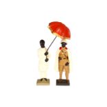 Replik-Haile Selassie mit Schirmträger, H 10,5