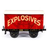 Bing ged. Güterwagen ”Explosives”, Spur 0, CL, LS, L 14, Z 3