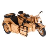 Schuco BMW-Motorrad R 75 mit Beiwagen, Militärausführung, Afrika, 1:10, OK, Z 2