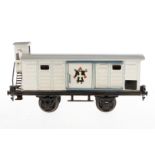 Märklin Münchner Kindl Bierwagen 1988, Spur 1, HL, mit BRHh und 2 ST, Dächer ÜL, tw rest., L 24,5, Z