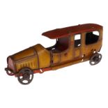 Distler Penny Toy Limousine, ohne Fahrerfigur und ohne Antrieb, gealterter Lack, L 12,5, Z 4