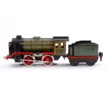 Märklin B-Dampflok R66/12900 mit Tender, Spur 0, elektrisch, Alterungs- und Gebrauchsspuren,