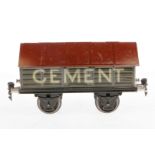 Märklin Zementwagen 1919, Spur 1, HL, LS und gealterter Lack, L 19,5, Z 2-3