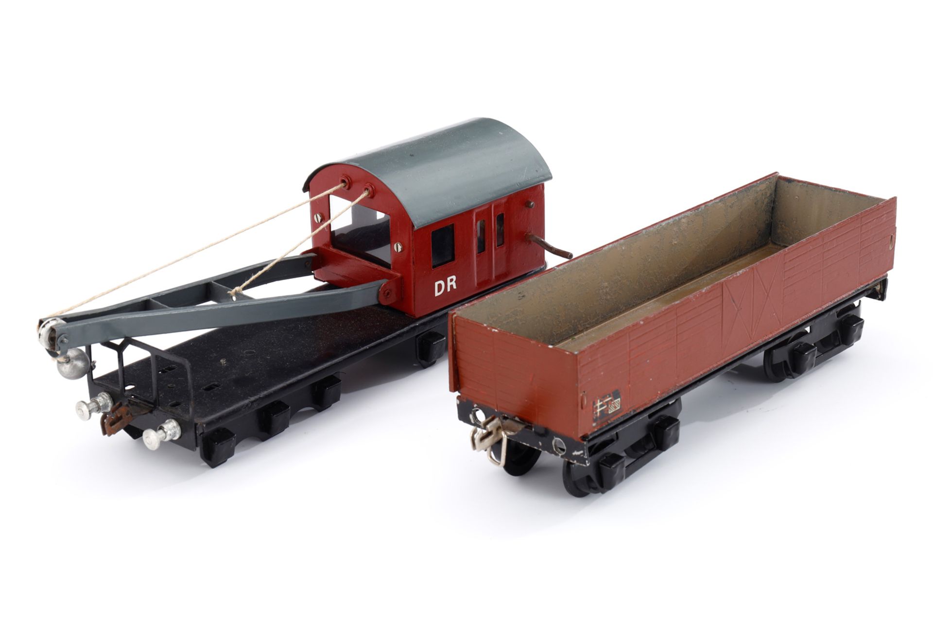 2 Stadtilm Güterwagen, Spur 0, rot und braun, NV, LS, L 23, Z 3