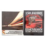 2 Bücher über Eisenbahn, Alterungsspuren