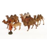 Konv. 6 versch. Kamele, 1 Dromedar und 1 Figur, Masse, HL, LS, Z 3