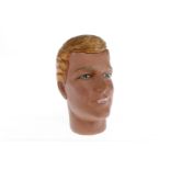 Kopf für Schaufensterpuppe, Gips, HL, wohl 30er Jahre, mit blonden Haaren, LS, H 30, Z 3