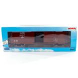 Märklin Maxi ged. Güterwagen 5487, Spur 1, braun, Alterungsspuren, L 36, im leicht besch. OK, Z 2