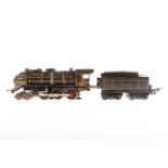 JEP 2-C Dampflok ”Nord”, Spur 0, elektr., braun, mit Tender, tw nachlackiert, LS, NV, Z 3