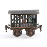 Märklin Viehwagen, Spur 1, uralt, HL, mit 2 ST, LS tw ausgeb., Kupplungen ersetzt, gealterter