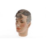 Kopf für Schaufensterpuppe, Gips, HL, wohl 30er Jahre, mit grauen Haaren, LS, H 31,5, Z 3