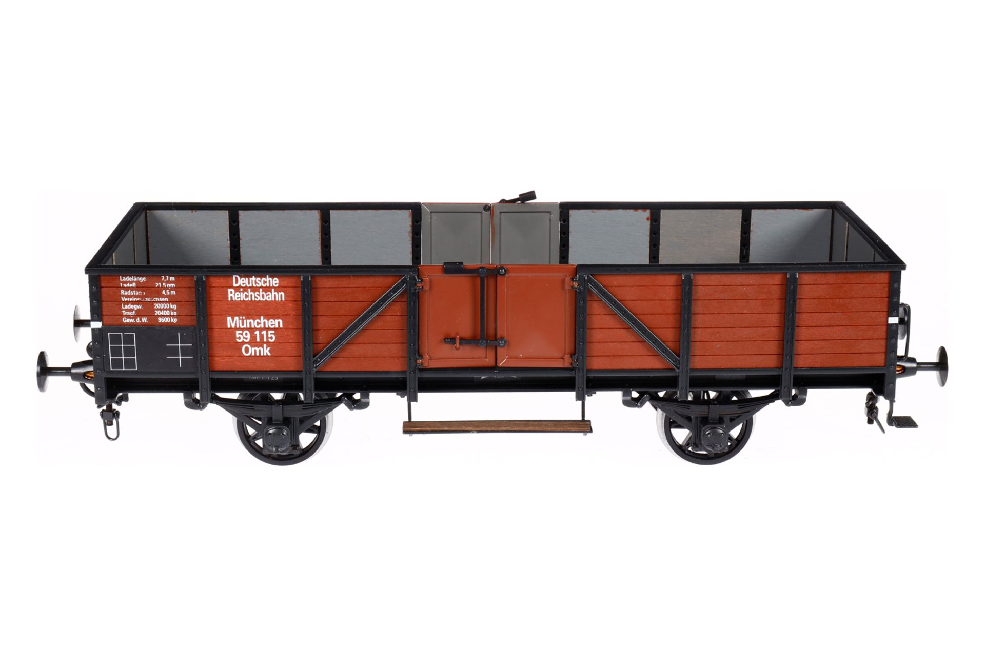 Bockholt offener Güterwagen ”59 115”, Spur 1, braun, LS und Alterungsspuren, L 29, OK, Z 1-2