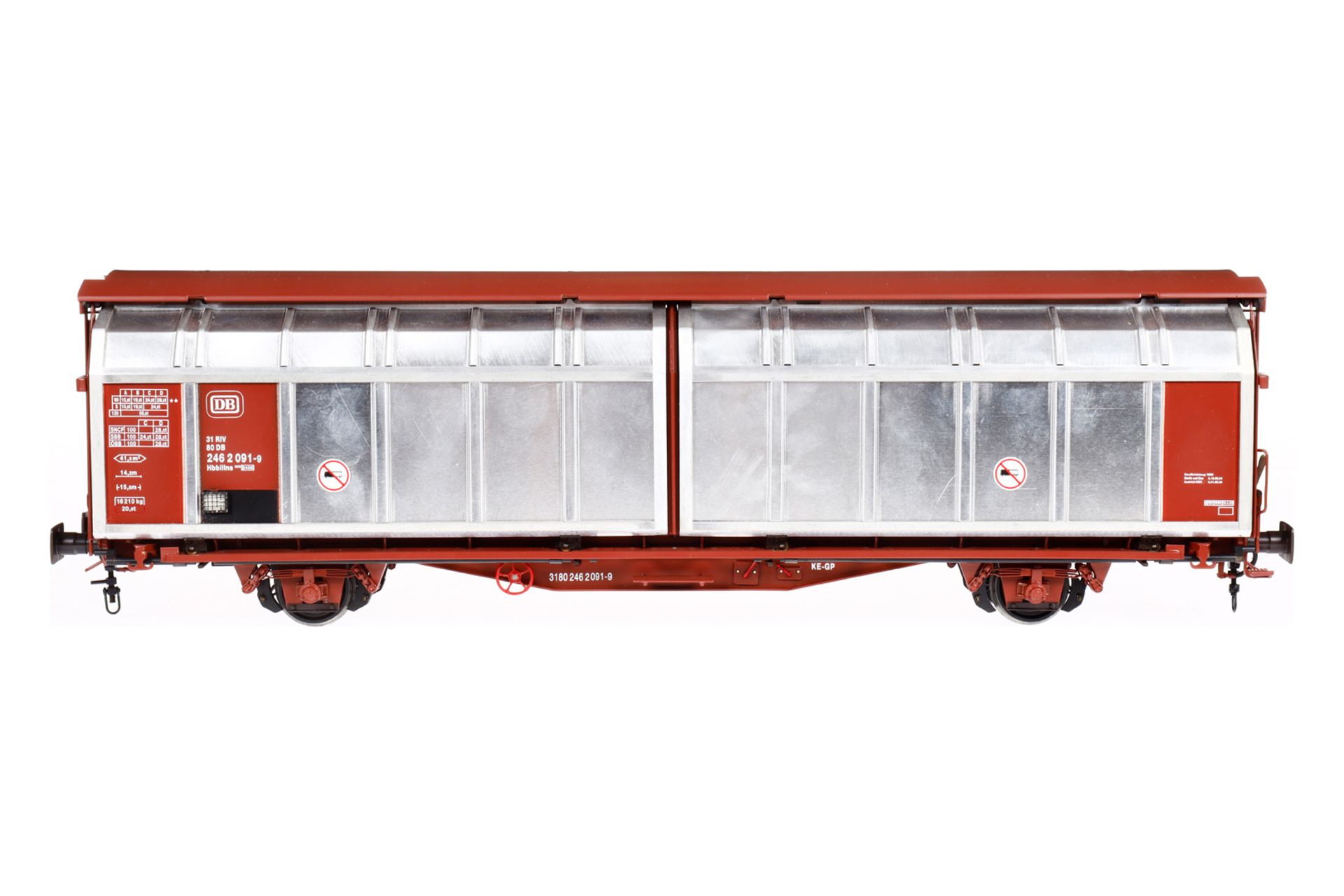 Bockholt Schiebewandwagen ”246 2091-9”, Spur 1, silber/rotbraun, LS und Alterungsspuren, L 48, OK, Z