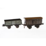 2 Bing Güterwagen, Spur 1, CL, L 19,5, Z 4