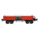 Märklin offener Güterwagen 1845, Spur 1, HL, mit 2x2 LTH, LS tw ausgeb., gealterter Lack, L 33, im