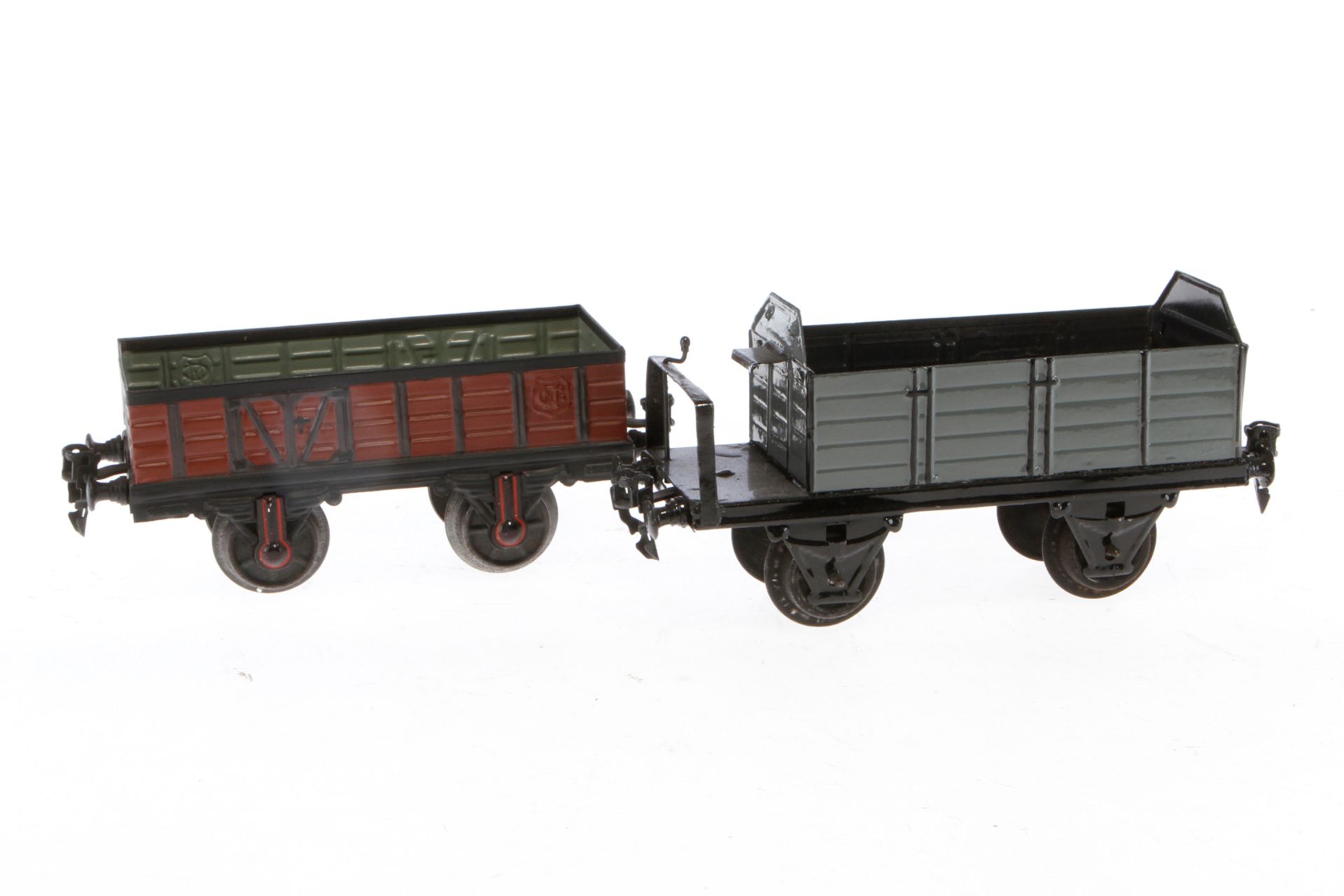 2 Märklin Güterwagen, Spur 1, ÜL, L 17,5 und 19,5, Z 4