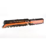 Echtdampf amerik. 2-D-2 Schlepptenderlok ”Daylight” X 4449, Spur 1, schwarz/orange, tw NV und