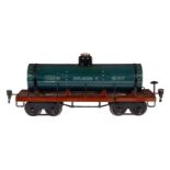 Märklin amerik. Kesselwagen 2928, Spur 1, HL, mit Bremsspindel, LS und gealterter Lack, L 28, Z 2