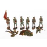 Konv. Soldaten, Masse, HL, darunter 1 schweizer Fahnenträger, LS, Z 3