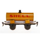 Märklin Shell Kesselwagen 1973, Spur 1, HL, tw lose, LS und gealterter Lack, L 19,5, Z 3