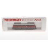 Fleischmann Diesellok 7232, Spur N, rot/grau, Alterungsspuren, OK, Z 2-3