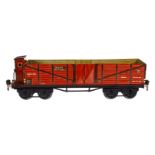 Märklin Hochbordwagen 1851, Spur 1, HL, mit BRH und 2x2 LT, LS und gealterter Lack, L 33,5, sonst