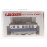 Fleischmann E-Lok 7969, Spur N, weiß/blau, Alterungsspuren, OK, Z 2-3