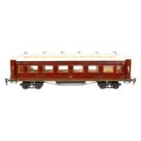 Märklin Speisewagen 1946 G, Spur 1, französische Beschriftung, Teak HL, 4 AT, 4A Gussräder, mit