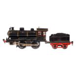 Märklin B-Dampflok R 1021, mit 2A-Tender, Spur 1, Uhrwerk intakt, gealterter Lack, LS, 3