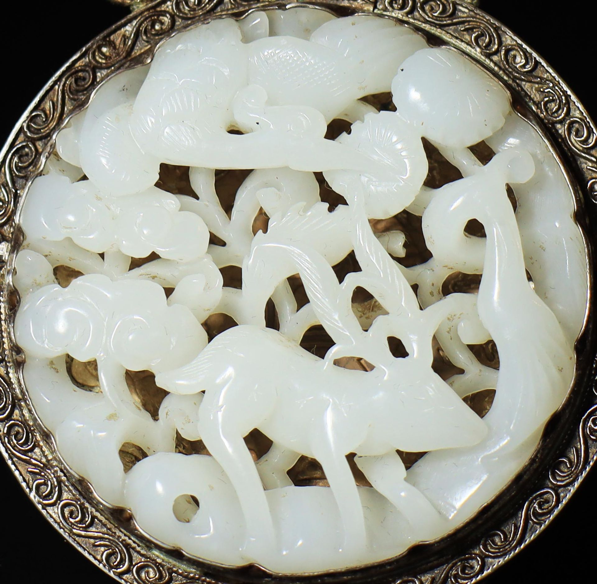 A silver-wrapped jade pendant from the Qing Dynasty - Image 2 of 6