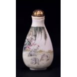 Qing dynasty 18th century white Peking glass snuff bottle