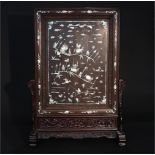 19th or 20th century mahogany screen