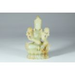 A 19th or 20th century jade seated Buddha statue