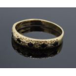 9ct gold ladies stone-set ring, 2.1 grams, size Q/R.
