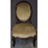 Late Victorian mahogany upholstered nursing chair, 82cm tall.
