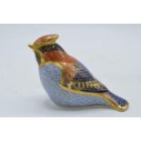Royal Crown Derby paperweight in the form of a Waxwing. First quality with stopper. In good