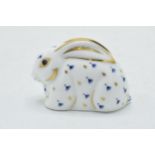 Royal Crown Derby paperweight Rabbit, first quality with gold stopper. In good condition with no