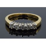 18ct gold ring set with 0.5ct of diamonds, 4.3 grams, size Q.