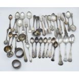 A large collection of 0.830 silver items (Scandinavian) to include napkin rings, cutlery and others,