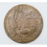 World War One Death Penny / Death Plaque 'Hugh Robertson'