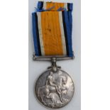 Silver World War One medal A S E PTE WAREING - 1914-1918 medal.