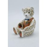 Royal Crown Derby paperweight in the form of a Teddy Bear. First quality with gold stopper. In