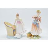 Royal Doulton figures Beat You To It HN2871 and Country Love HN2418 (minor nips to some flowers) (
