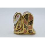 Boxed Royal Crown Derby paperweight in the form of an Imari Snake. First quality with gold