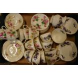 A collection of tea ware to include Duchess and Hammersley such as cups, saucers, cake plates and