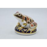 Royal Crown Derby paperweight in the form of a Frog. First quality with gold stopper. In good